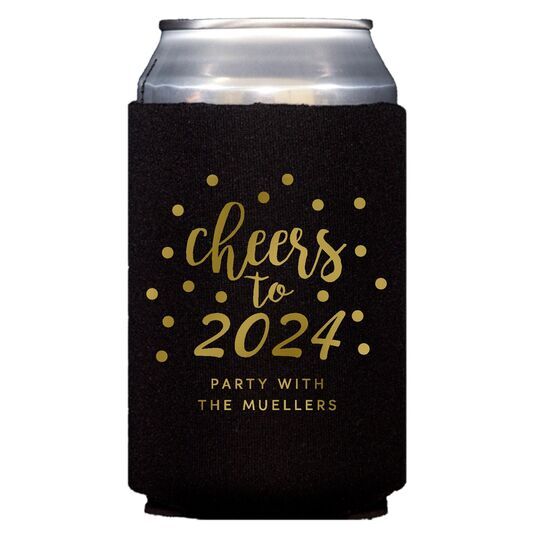 Confetti Dots Cheers to the New Year Collapsible Huggers